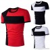 Fashion T Shirt Donci Casual and Comfortable Summer Popular Style Tees Round Neck Stitching Color Matching Tops Red B07Q987WVF
